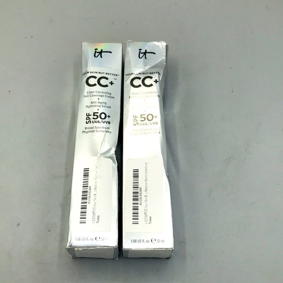 Set of 2 It Cosmetics CC + Color Correcting SPF 50 Medium Full Coverage Foundati
